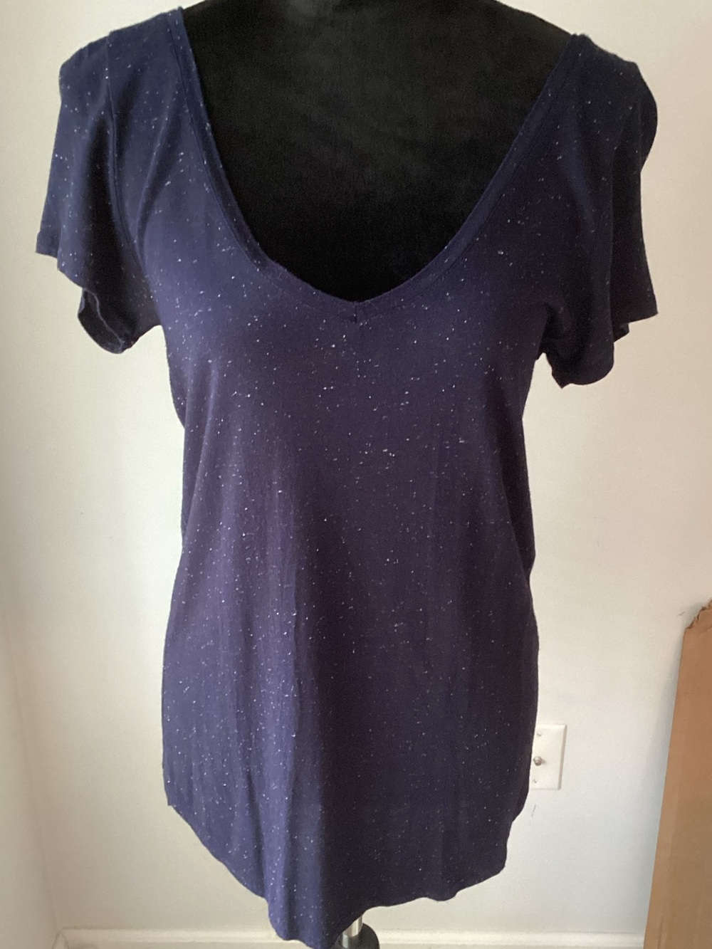EUC Cotton On Navy Speckled V-Neck Tee